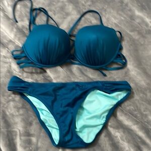 Shade & Shore Blue Push-Up Bikini Set
